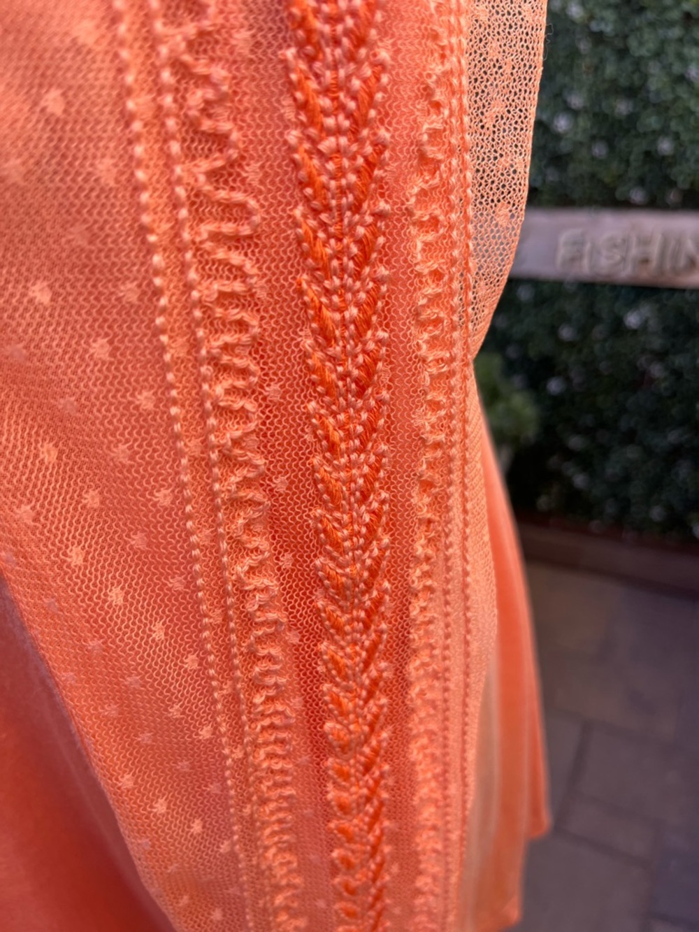 Retro Free People Peach Embroidered Boho Tunic Top 100% ryon - Picture 10 of 15